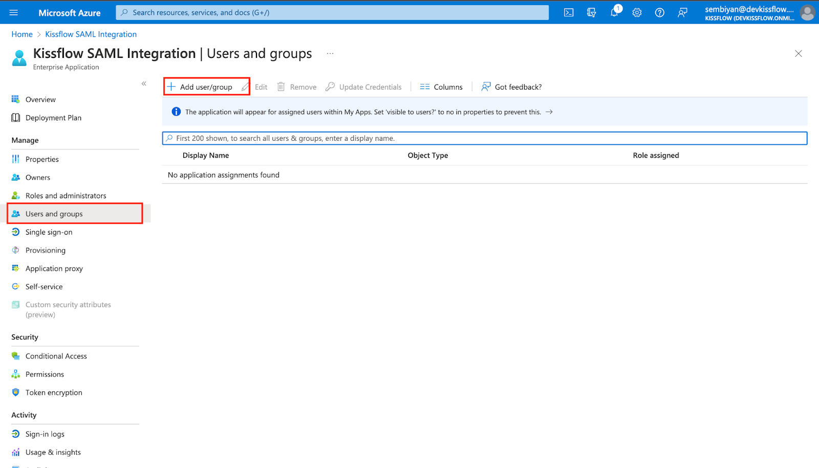 Account security page with the SAML sign-in toggle enabled