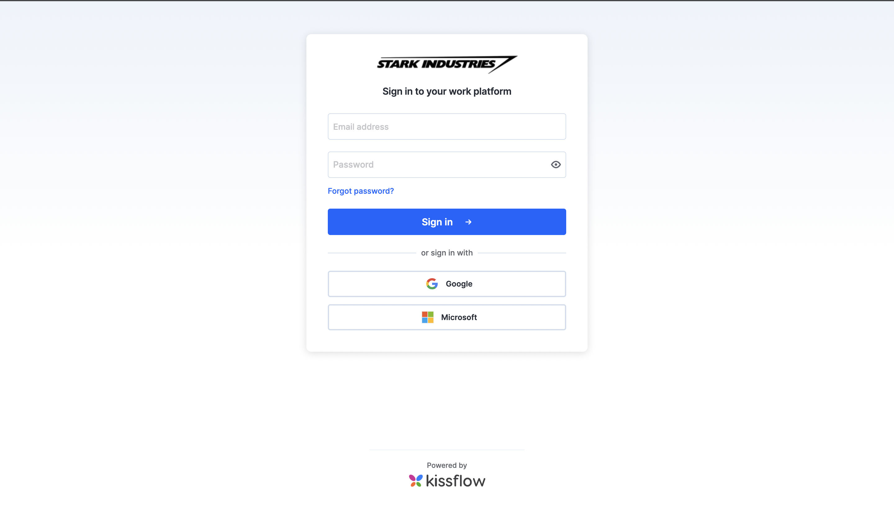 Formulario de configuración de SAML con campos para la URL del IdP, la URL de cierre de sesión y la clave de seguridad