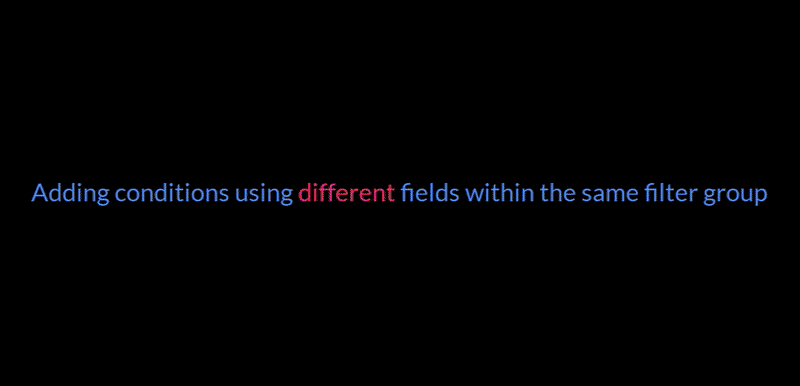 Operator dropdown populated based on the selected field's type